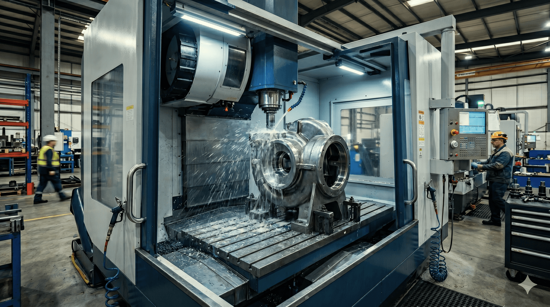 Vertical Machining Center performing precision machining at Machine City